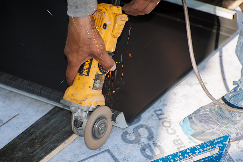 Precise cuts in metal roof panels