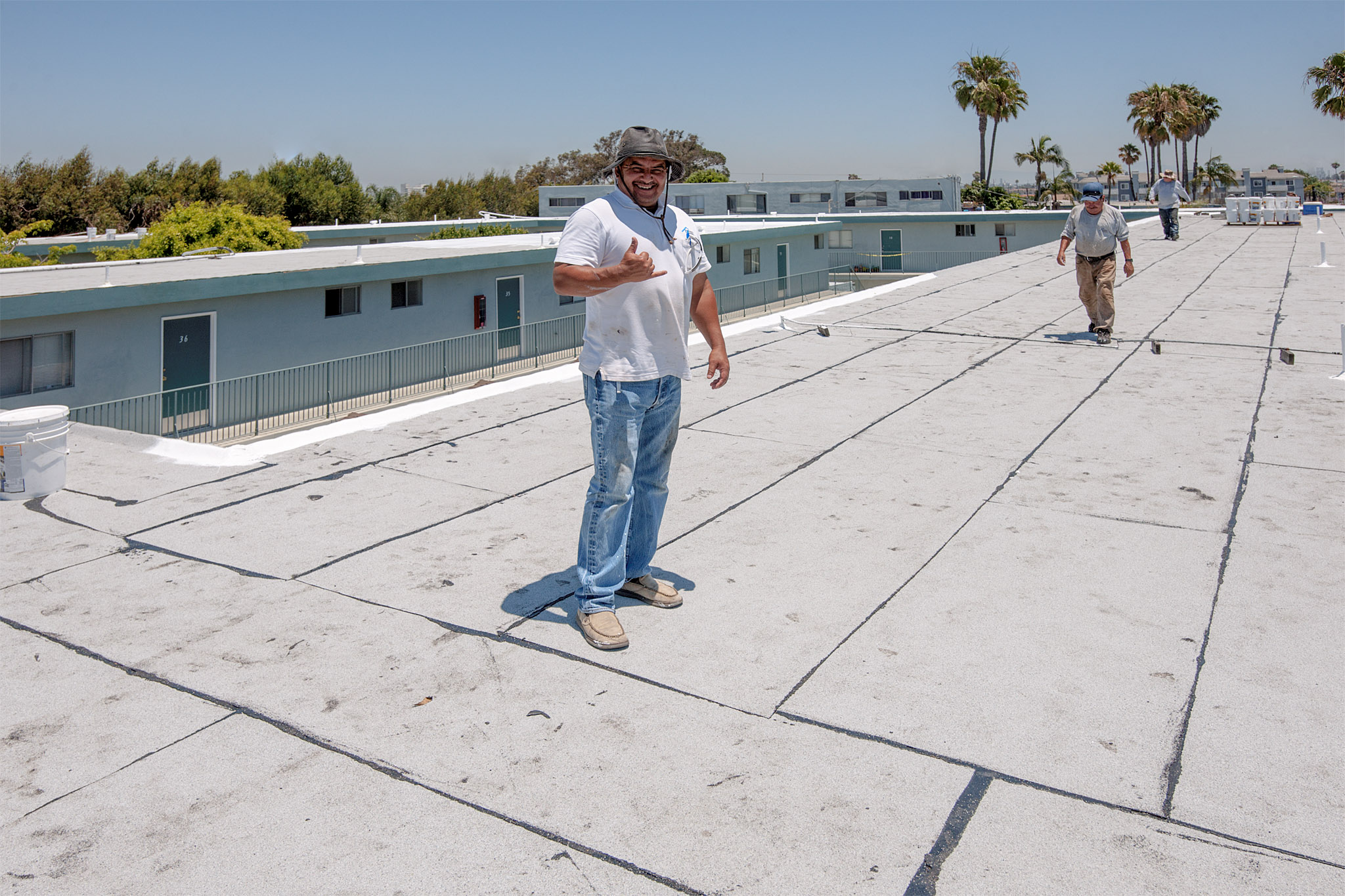 Navarro Roofing installs a Cool Roof on an apartment building in Torrance, California.